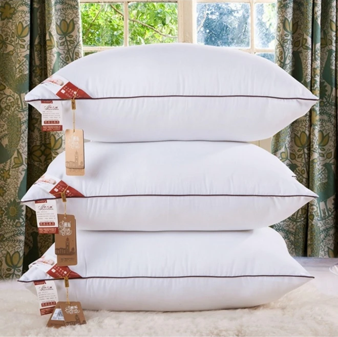 high quality feather pillow comfortable soft breathable brushed fabric