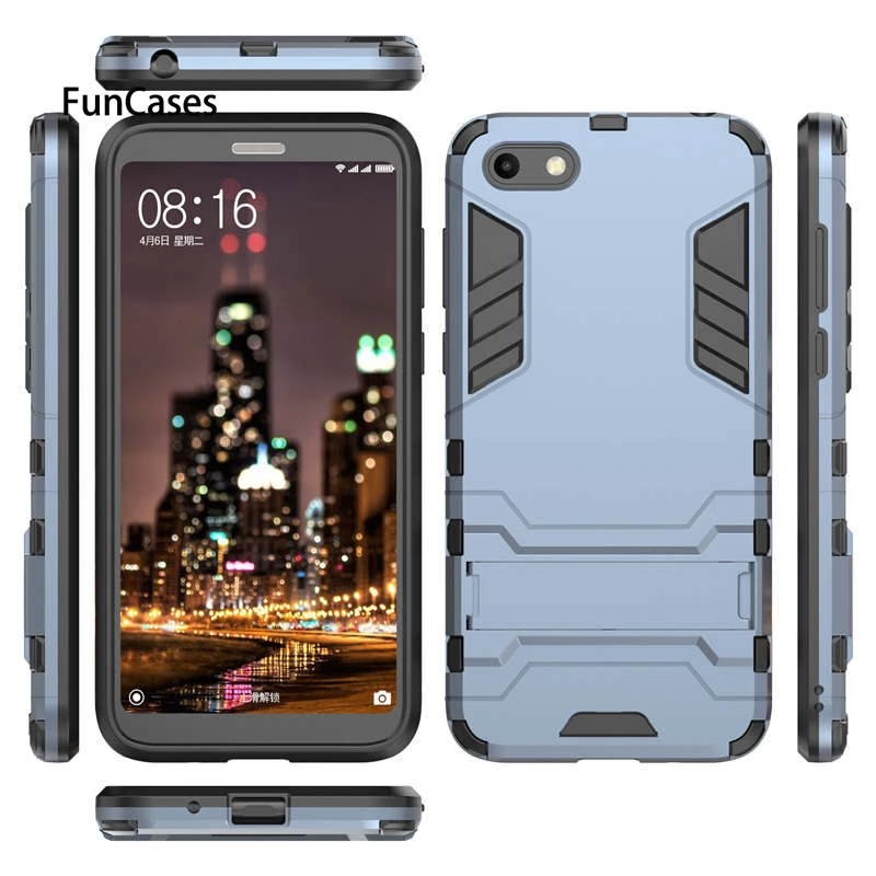 

TPU + PC Armor Shockproof Silicon For huawei P smart P20 Y5 2018 P9 Honor 6C Pro mate 9 10 Plus Case Full Protection Kickstand