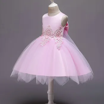 

Summer New Fashion Kid Child Girl Sleeveless Floral Embroidered Tulle Princess Prom Dress Clothes Wholesale Free Ship Z4