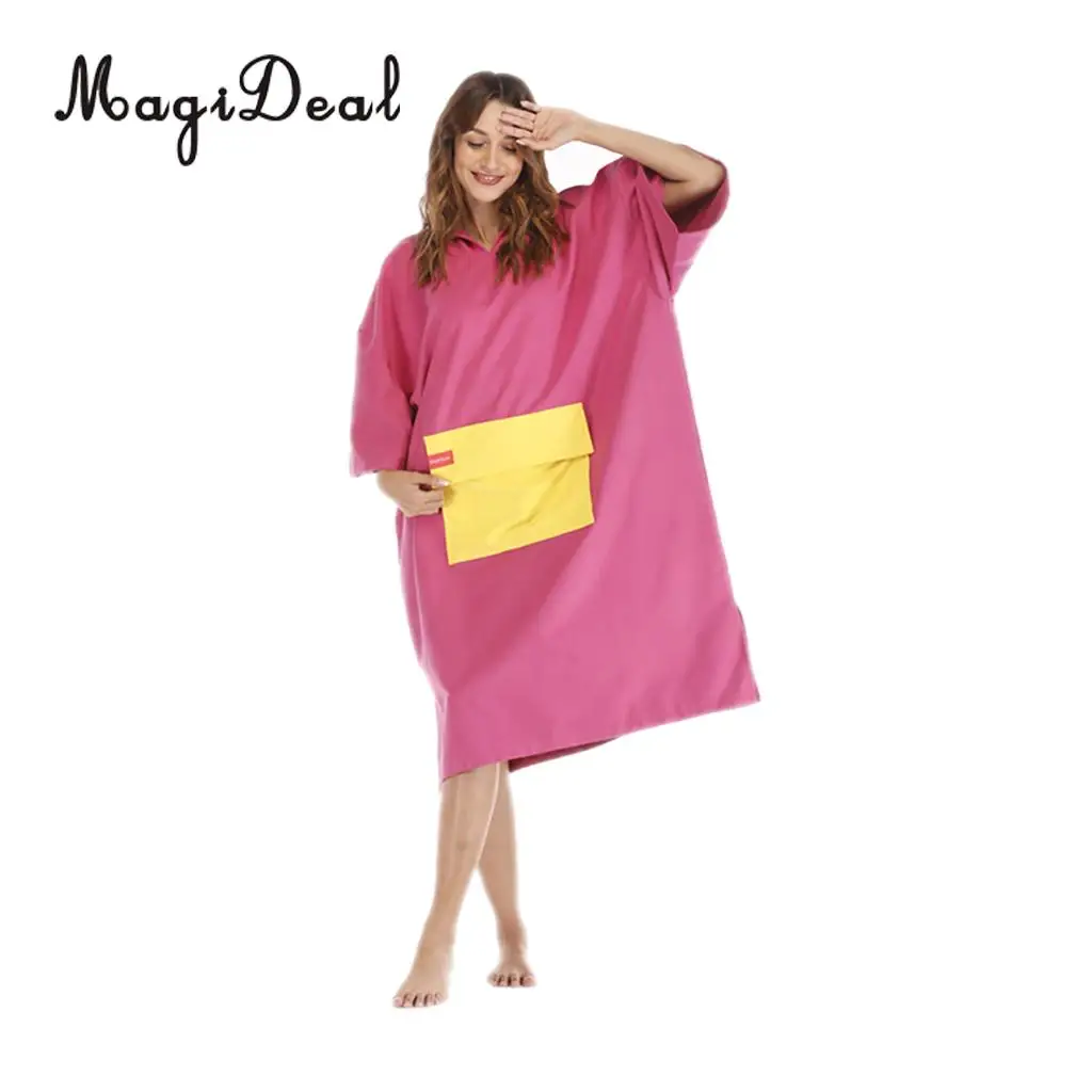 Foldable Surf Wetsuit Changing Robe Beach Hooded Poncho Microfiber Quickly Drying Swimming Bathrobe Home Bath Towel