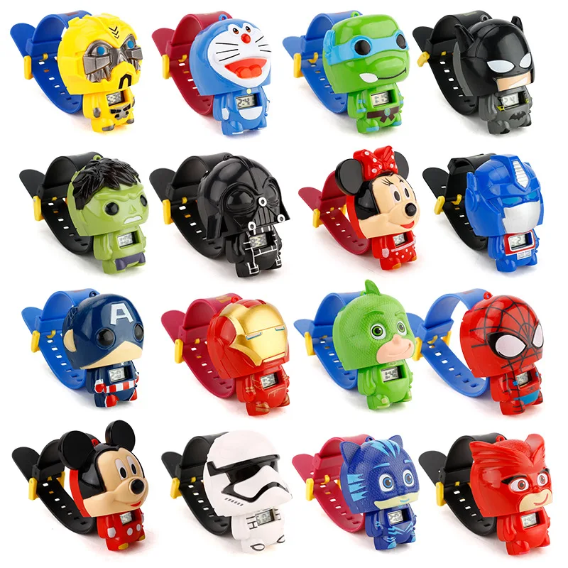 

Avengers End Game Electronic Watch Super Heros Iron Man Captain America Hulk Spider Man Figure Model Toys For Children