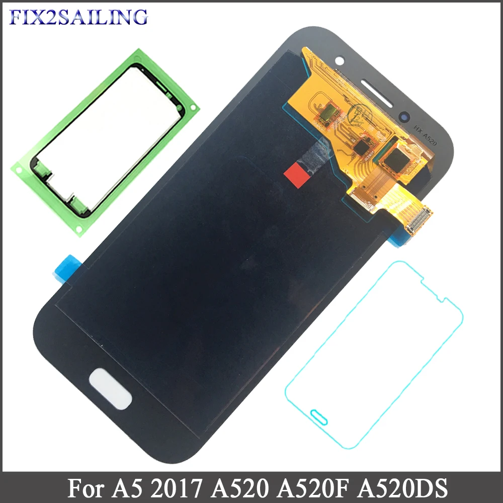 

FIX2SAILING 100% Tested Working AMOLED LCD Display Touch Screen Assembly For Samsung Galaxy A5 2017 LCD A520 A520F SM-A520F