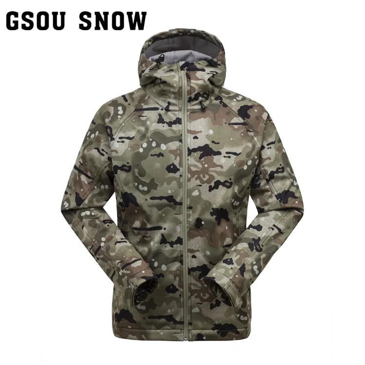 

Spring autumn Camouflage fleece jacket male cardigan soft shell male outdoor hoodie waterproof outerwear climbing jacket