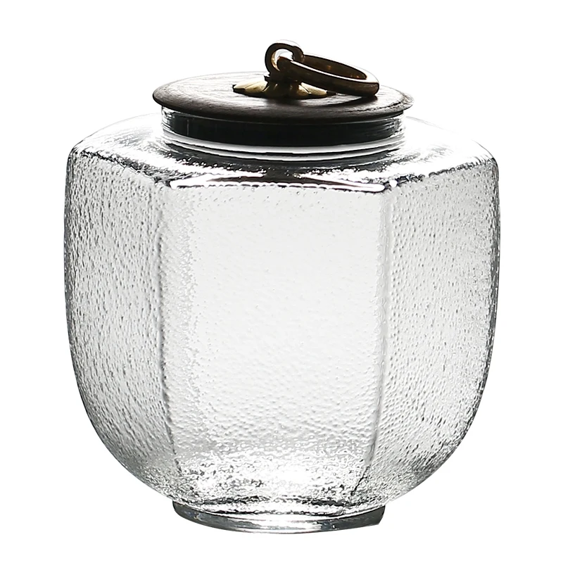 

HOT-Chinese Kung Fu Hammer Glass Tea Caddy Canister Japanese Porcelain Container For Puer Oolong Tea Storage Chests Tea