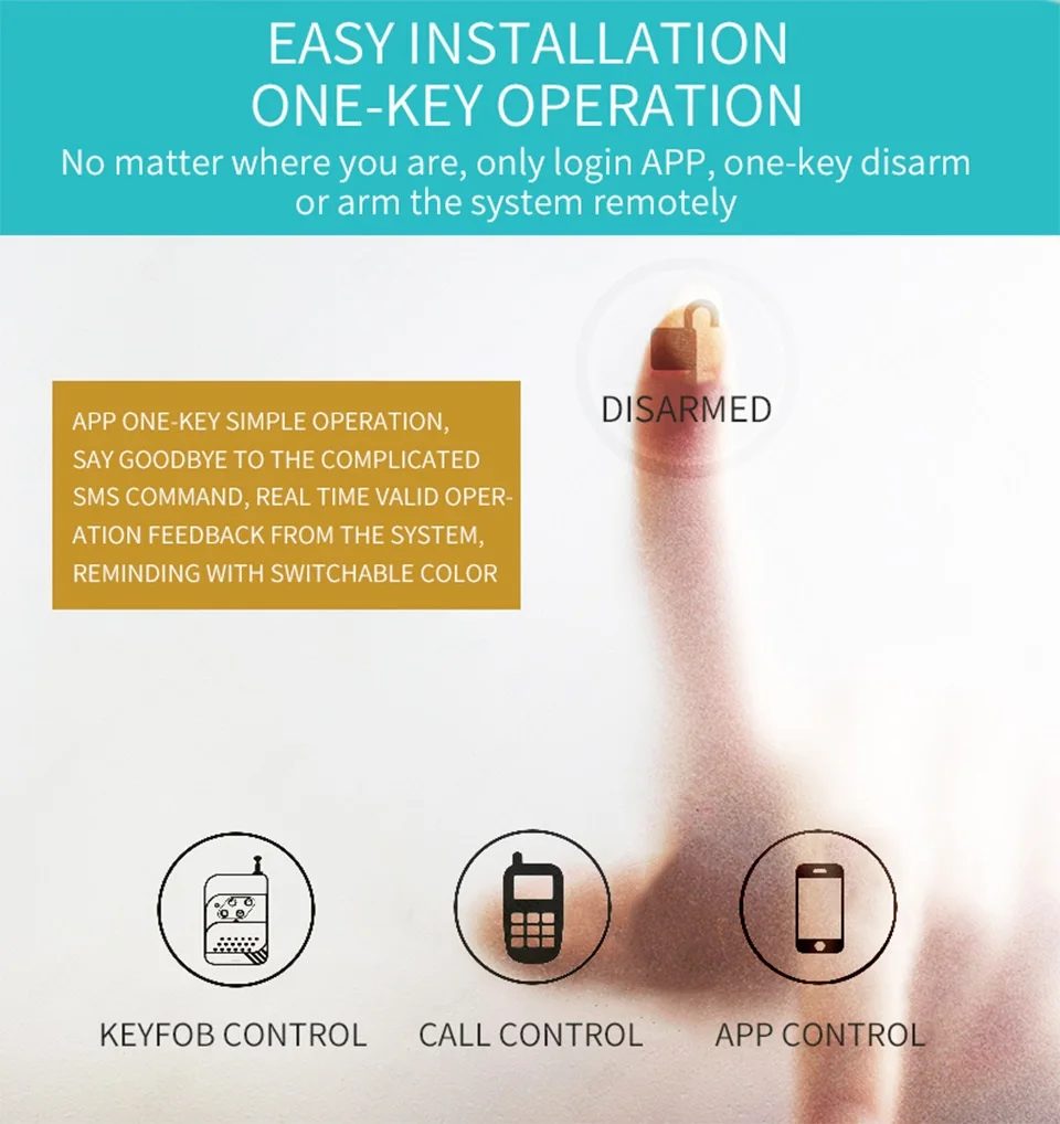 Qolearm wifi GSM SMS домашняя охранная сигнализация приложение контроль вибрации окно сигнализация обрыва провода 433 МГц