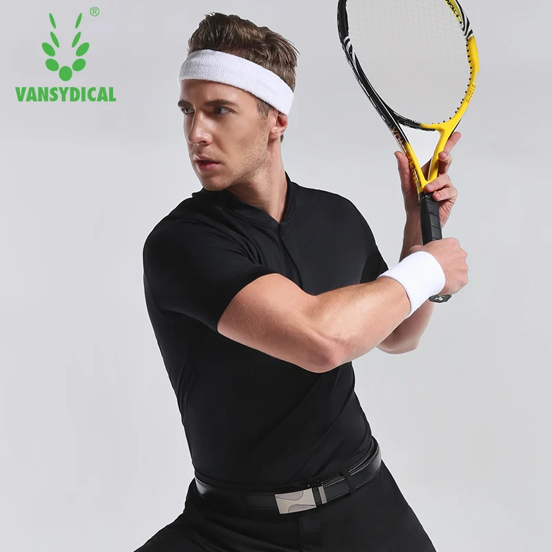 Men's Stand Collar Tennis Shirt Quick Dry Fitness Training Tops