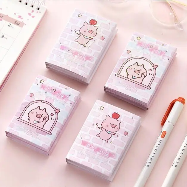 

1 Set Pocket Kawaii Cute Pig Sticky Memo Notes Animal Message Planner Notepad School Office Stationery