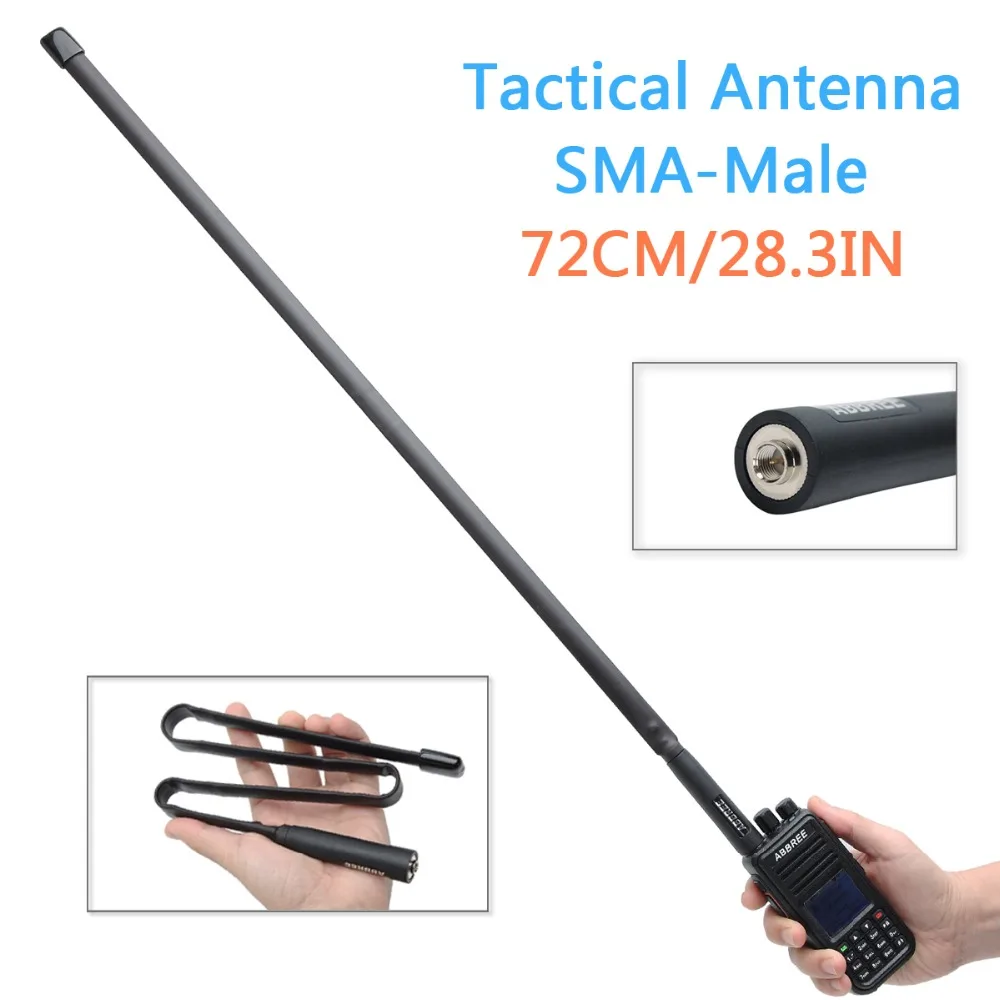 72 см/28 3 дюйма Длина SMA-Male Двухдиапазонная VHF UHF 144/430 МГц Складная CS тактическая