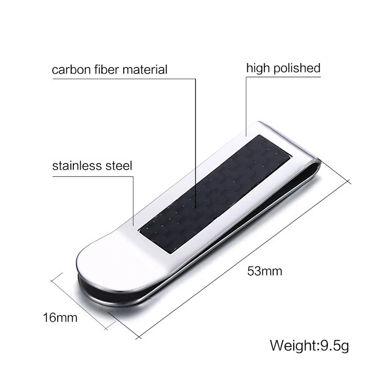 

Carbon Money Clip Business Cards Holder Credit Card Dollar Clamp Wallet Cash Purse Holder Bill Pocket Money Clips Male