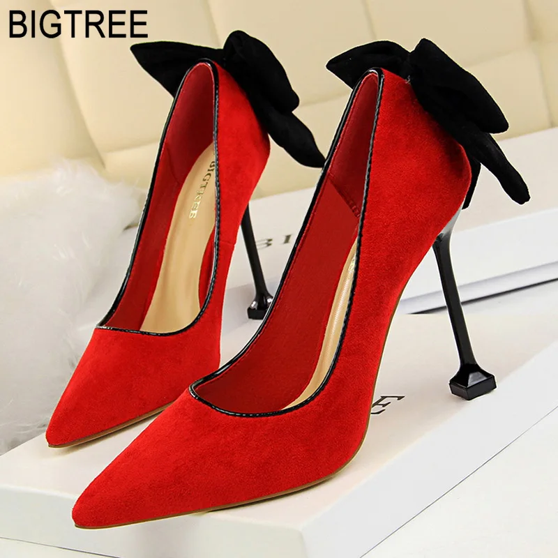 

Bigtree Shoes Women Pumps Spring Women Shoes High Heels Butterfly-knot Wedding Shoes Ladies Shoes Kitten Heels Women Stiletto
