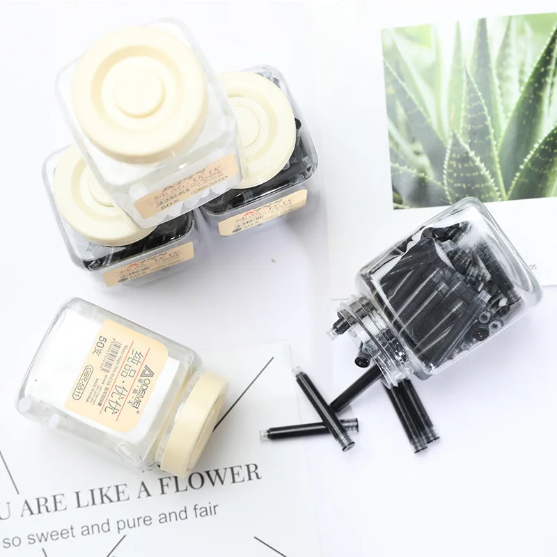 

50Pcs/Set Disposable Ink Sac General Ink Sac Cartridge Refills For Fountain Calligraphy Pen Stationery School Office Supplies