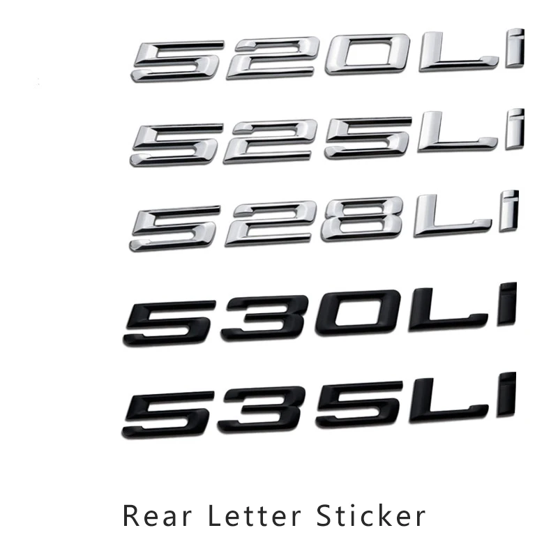 

2017 New one set 520i 525i 528i 530i 535i Chrome Number Trunk Rear Letter Emblem Decal Sticker for bmw 5 Series