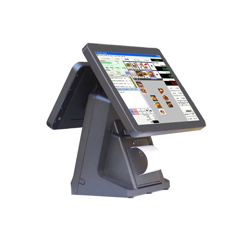 

free shipping 15 inch touch screen pos system built in 58 mm printer