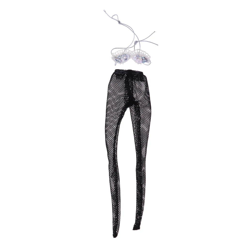 Fashion Doll Underwear Tops Lace Fishnet Tights Pantihose Stockings For   Dolls Accessory Black
