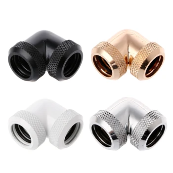 

90 Degree Right Angle Tube Fitting Rotary Water Cooling Adapter For OD 14mm Pipe T3LB