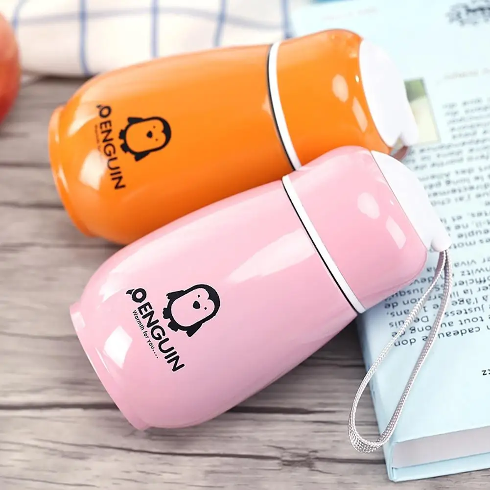

1 Pc 300ml Fashion Vacuum Flask Outdoor Thermal Jug Cup Portable Penguin Coffee Sports Water Bottle Mug 4 Colors
