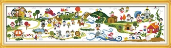 

Children's Playground DMC Cross Stitch Diy Needlework 14CT 11CT Counted Cross stitch Kits for Embroidery Cross Crafts Home Decor