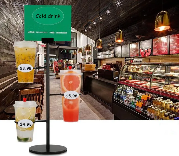 

Free shipping Milk tea shop Cola cup display stand Kitchen Cup Holder Mug Storage Rack paper cup beverage plastic cup rack