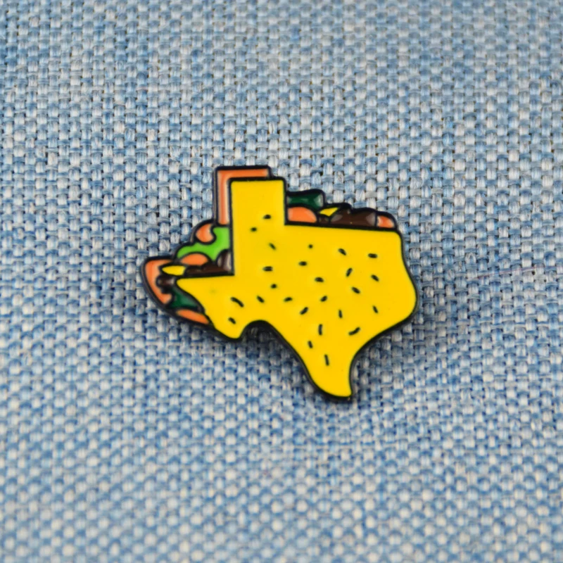 

Texas Map Enamel Pin Badge Food Pin Brooch