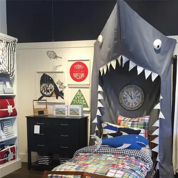 

coxeer Creative Bed Mosquito Net 3D Cartoon Shark Bed Canopy Cotton Kids Hanging Play Tent Bedroom Decoration Moustiquaire New