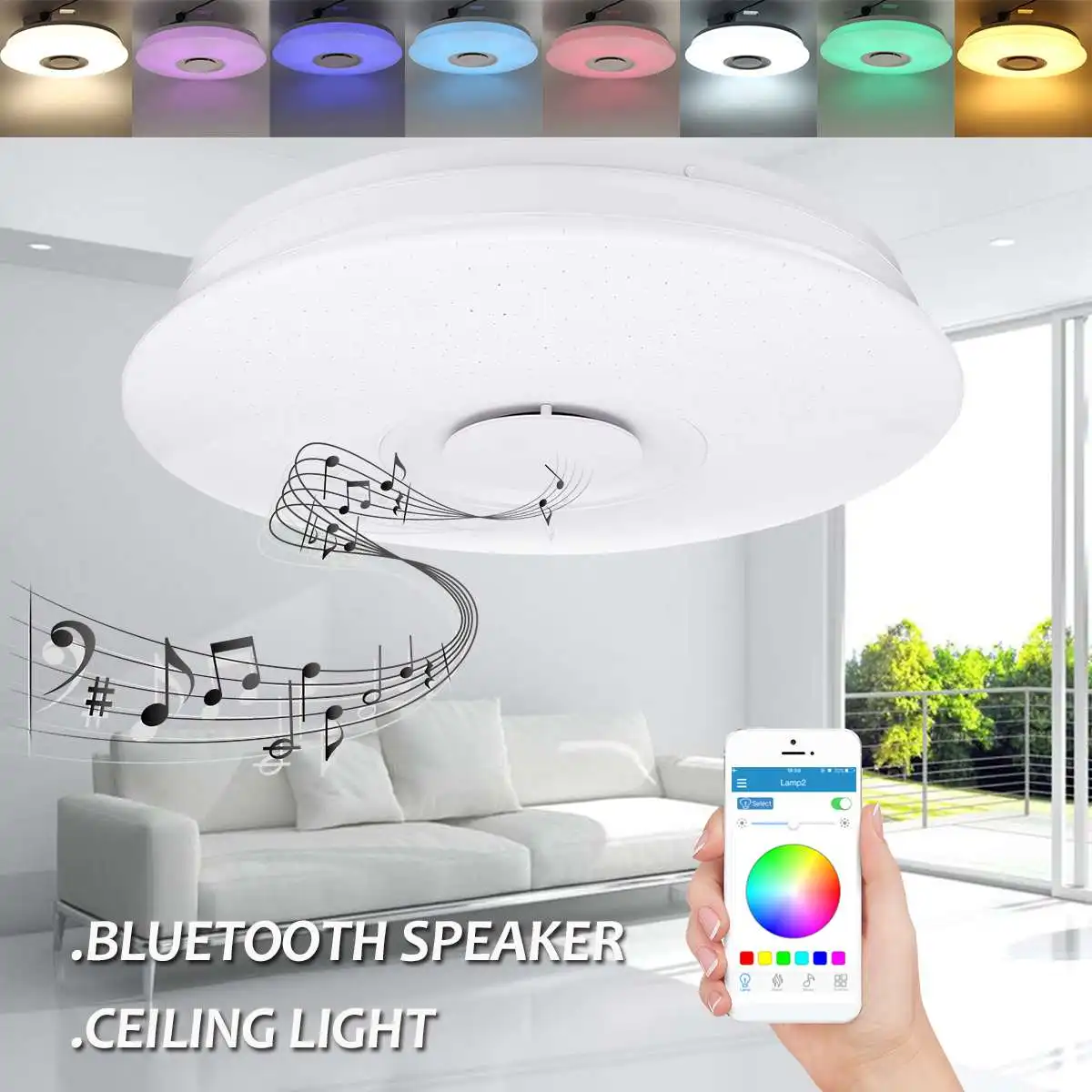

RGB LED Ceiling Light bluetooth Speaker Music 36W Led Ceiling Lamp Smart APP Remote Control For Kids Bedroom Living Room Decor