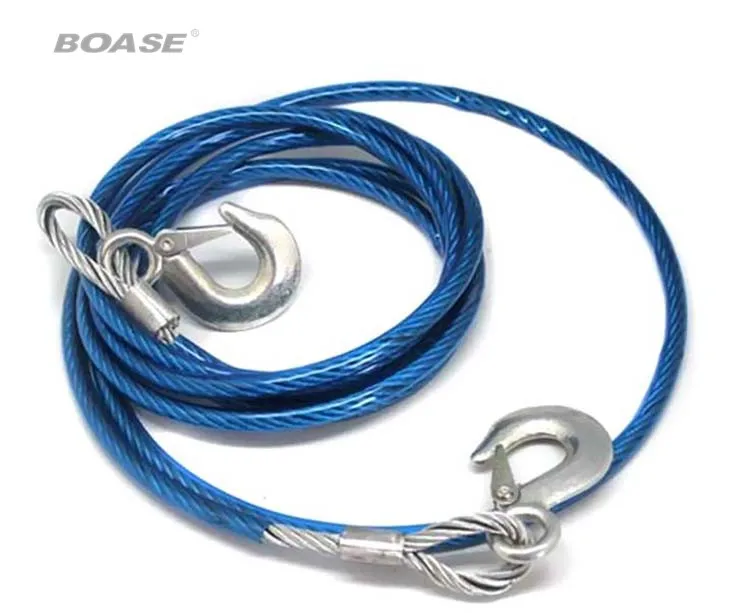 قوي الصلب 4 متر 5 طن سلك كابل القطر 10 ملليمتر دائم هوك سيارة الطوارئ حبل للسحب قوي سحب الاصطناعية حبل رفع كابل