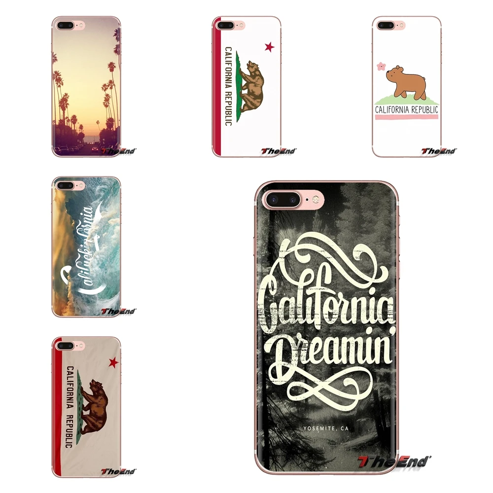 Мягкие прозрачные чехлы для Samsung Galaxy S3 S4 S5 Mini S6 S7 Edge S8 S9 S10 Plus Note 3 4 5 8 9 CALIFORNIA FLAG WOOD |