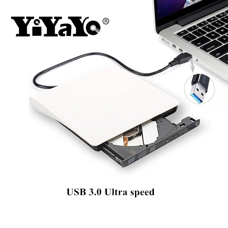 YiYaYo USB 3,0 Blu-Ray плеер DVD/BD-ROM CD/DVD RW горелка Писатель воспроизведение 3d фильм Внешний DVD привод портативный для Windows 10/MAC OS