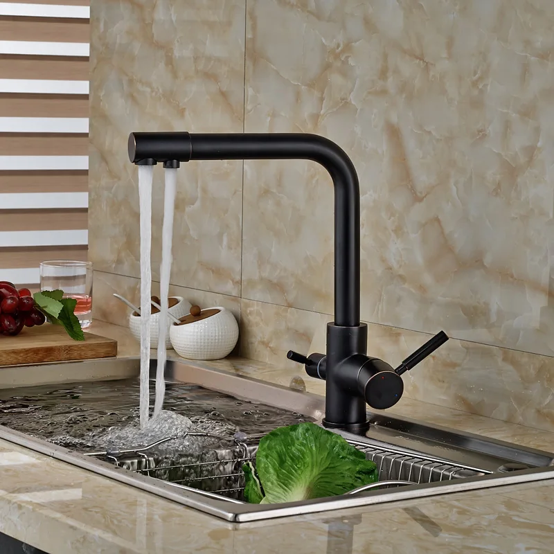 

Luxury Kitchen Pure Water Faucet Dual-use Kitchen Sink Drinking Water Mixer Taps Oil Rubbed Bronze