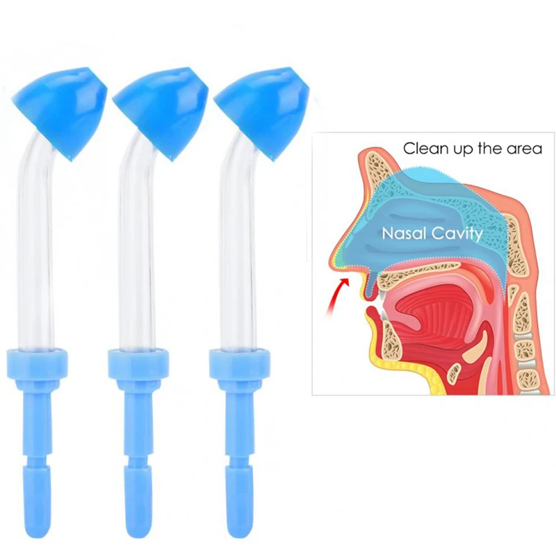 3 Pieces Nasal Irrigator Nozzle Nose Washing Device Compatible With Waterpik Oral Irrigator Remove Nasal Mucus And Secretions nasal wash cleaner
