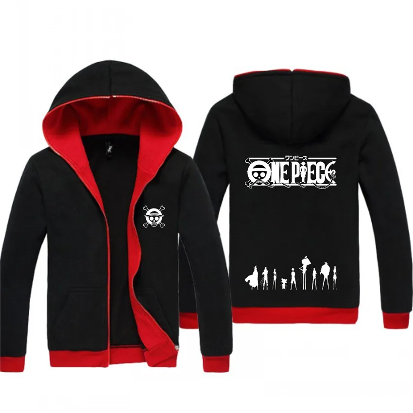 One Piece font b Anime b font Hoodies Zipper Lminous font b Cosplay b font Jacket