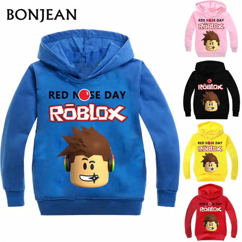 Roblox/толстовка с капюшоном, рубашка для мальчиков, свитер, красный костюм Noze Day, детская спортивная рубашка, свитер для детей, футболка с длинными рукавами, топы - изображение