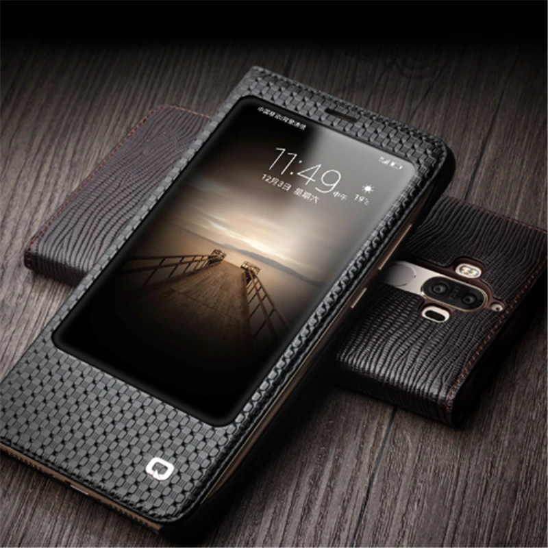 

QIALINO Case for Huawei Ascend Mate 9 Luxury Genuine Leather Flip Cover for Huawei Mate9 Sleep Wake Function Smart auto Case