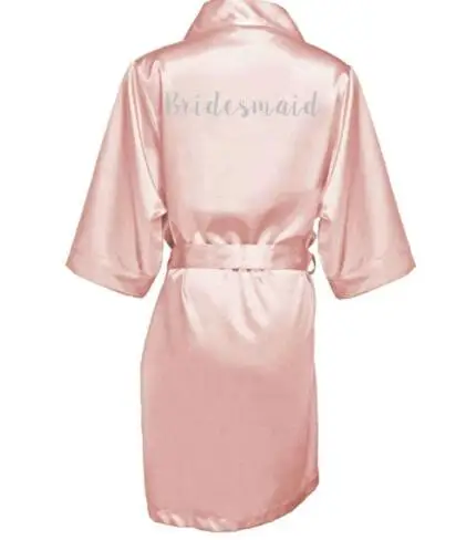 

dark pink robe silver letter kimono satin pajamas wedding robe bridesmaid sister mother of the bride robes