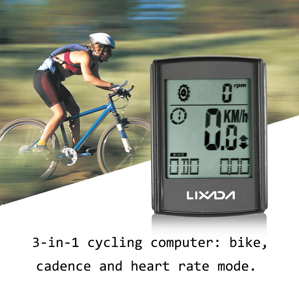 

Lixada Multifunctional 3-in-1 Wireless Cycling Computer Stopwatch LCD Bicycle Computer Cadence Heart Rate Monitor Chest Strap