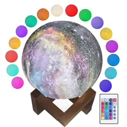 JULY'S песня 3D принт звезда луна лампа светодиодный ночник красочные изменить сенсорный Декор звездное небо планета галактика USB творческие