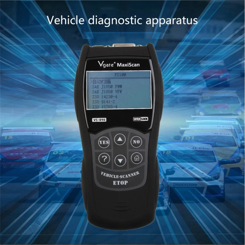 

Universal Auto Car Code Scanner Fault Reader Code Scanner Diagnostic Tool OBD2 VS890 Reset Tool with Harmless Paint