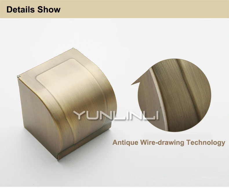 Винтажный стиль бумага медный держатель бумага ящик настенный античная медь туалетная бумага лоток ванная комната водонепроницаемый для