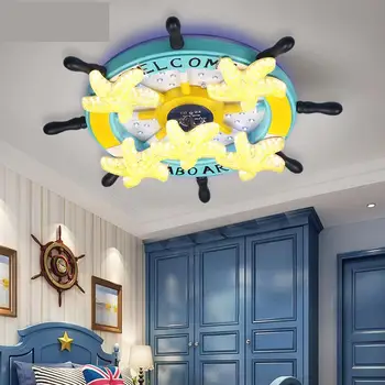 

Boat Rudder Children's Room Ceiling Lamps Creative Starfish Cartoon Light Modern Male Girl Bedroom Eye Protection Led Lamp