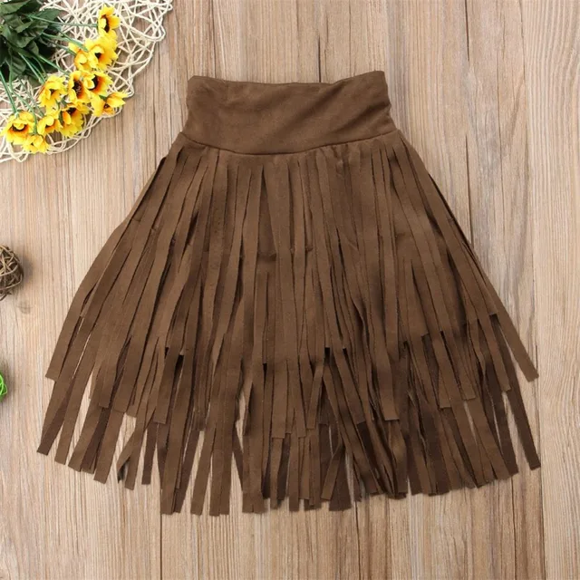 Toddler Baby Girls Tassel Skirts Kids Long Length Party Pageant Skirt Clothes 3