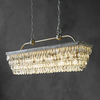 

Free Shipping Modern Vintage Crystal Chandelier Lighting Tear Drops Chandeliers Pendant Hanging Light for Home Hotel Decoration