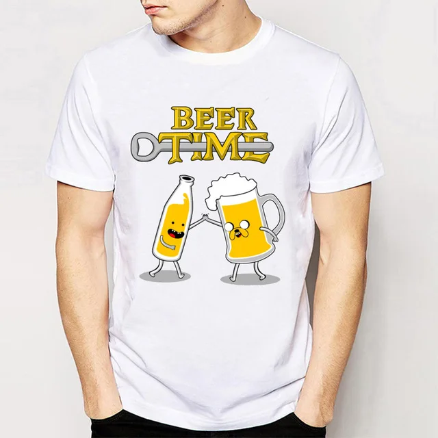 Новинка 2017 весна-лето модная мужская футболка с коротким рукавом и надписью Beer time