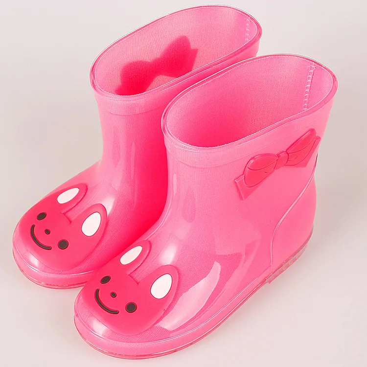 Детские спортивные костюмы для девочек непромокаемые сапоги для мальчиков; для маленьких детей ярких цветов; цветная обувь зимне-Осенняя мода non-ботинки без застежки водонепроницаемая обувь; сезон лето - Цвет: pink