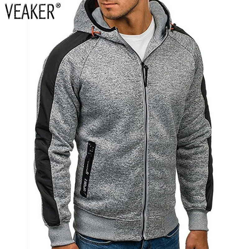 

2018 Autumn New Men's Zipper Hoodies Coat Male Hooded Sweatshirt Jackets Slim Fit Hoodie Outerwear Sweatshirts Coat M-3XL