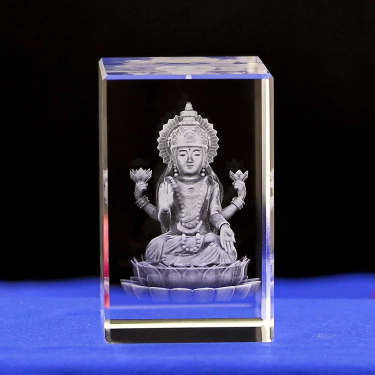 Индийская кристаллическая лазерная 3D внутренняя статуя Vishnu K9 скульптура