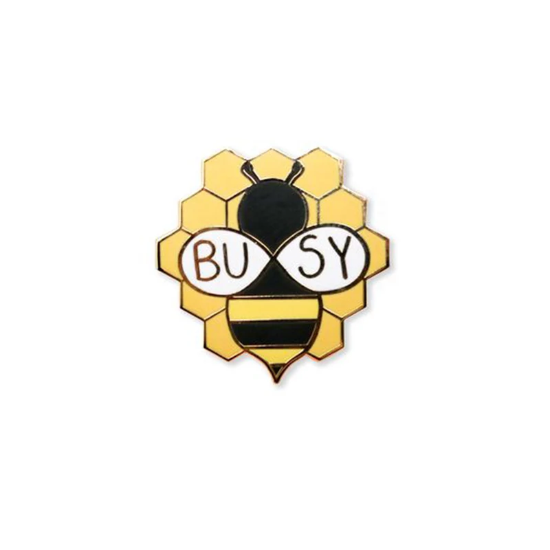 

busy bee honeycomb enamel pin badge