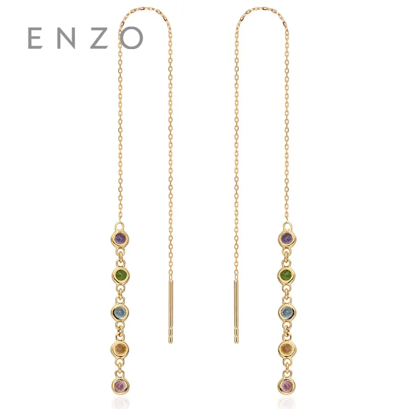 ENZO природных драгоценных камней цитрин/турмалин/Аметист/Топаз/Diopside10PC 0.65CT серьги