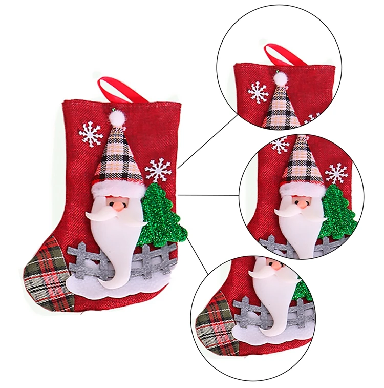 QIFU/рождественские чулки с изображением Санта-Клауса и медведя рождественские подарочные сумки рождественские украшения для дома Рождественская елка с подвеской Рождественская сумка для конфет