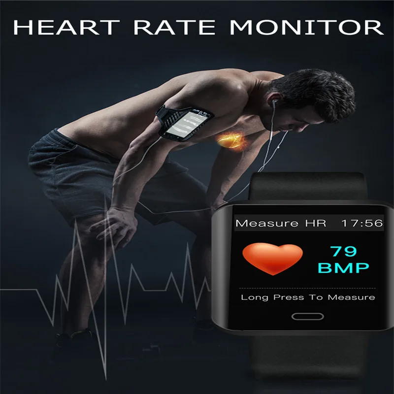 2019 New Stylish design IP67 Waterproof index Smart watch sports fitness blood pressure heart rate monitoring watch