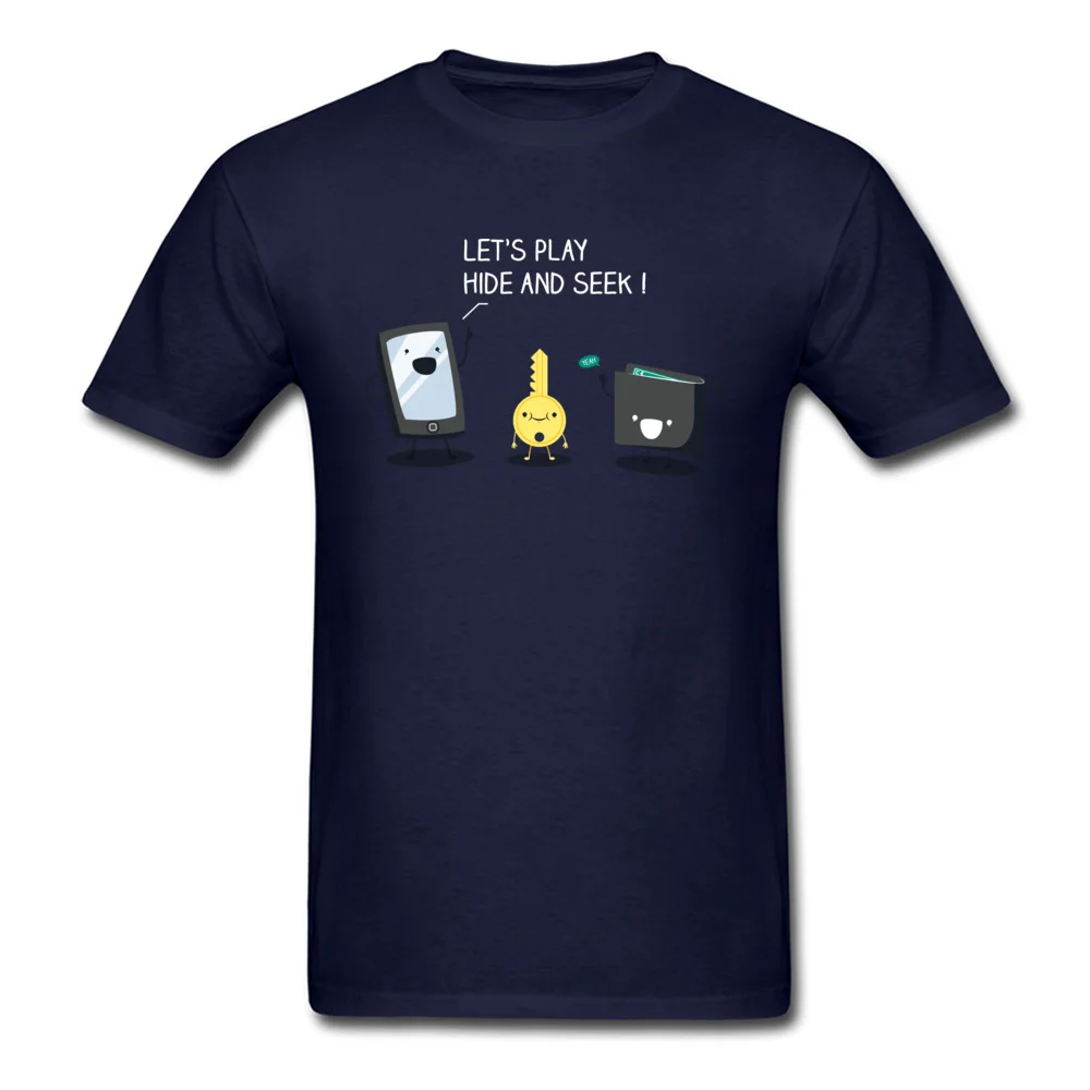 Europe Lets play a game Men T-shirts Cute April FOOL DAY Short Sleeve Crew Neck Cotton Fabric T Shirt Normal Tee Shirt Lets play a game navy